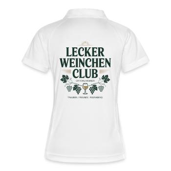 Wein Lecker Weinchen Club Weinliebhaber Rotwein - Frauen Polo atmungsaktiv - Weiß/Navy - Hinten