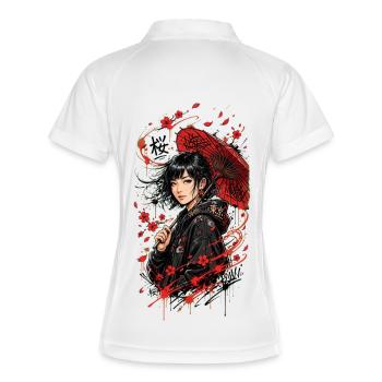 Univers Japonais - Femme Japonaise - Polo respirant Femme - blanc/marine - Dos