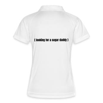 Chercher un sugar daddy – Drôle de diction - Polo respirant Femme - blanc/marine - Dos