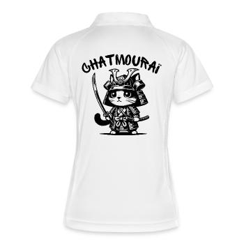 chat, chat mignon, chat doux - Polo respirant Femme - blanc/marine - Dos