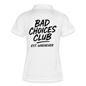 Bad Choices Club – Funny Retro Party Saying - Women's Polo breathable - white/navy - Back
