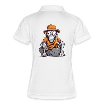 Crâne de singe avec chapeau et t-shirt - Polo respirant Femme - blanc/marine - Dos
