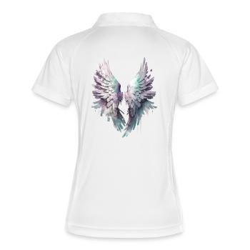 Pastel Watercolor Wings - Women's Polo breathable - white/navy - Back