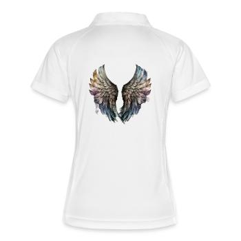 Ailes Aquarelle Arc-en-Ciel - Polo respirant Femme - blanc/marine - Dos