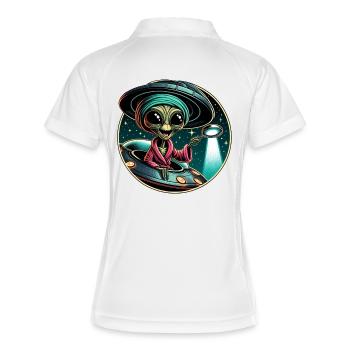 Alien detective in UFO light - Women's Polo breathable - white/navy - Back