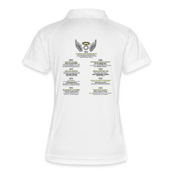 Engelzahlen Muster der Manifestation - Frauen Polo atmungsaktiv - Weiß/Navy - Hinten