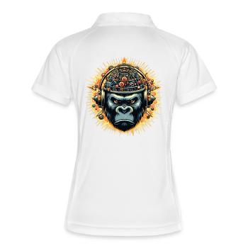 Gorilla Cybersound avec Techno Head - Polo respirant Femme - blanc/marine - Dos