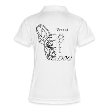 Bouledogue français - Polo respirant Femme - blanc/marine - Dos