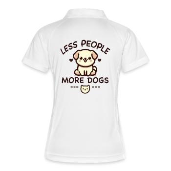 Cadeau humour Moins de gens plus de chiens - Polo respirant Femme - blanc/marine - Dos