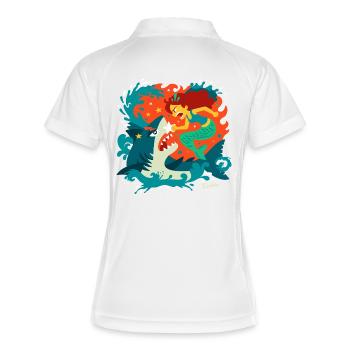 Sirène versus Requin - Polo respirant Femme - blanc/marine - Dos