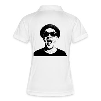 FlipOut – because silence is not an option - Women's Polo breathable - white/navy - Back