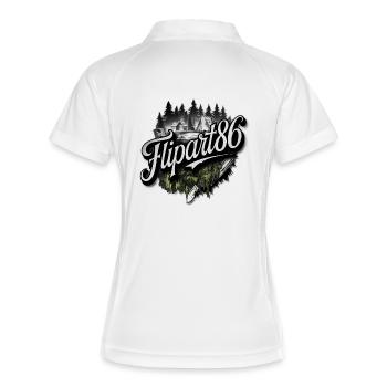 Flipart86 - Wild Edition - Frauen Polo atmungsaktiv - Weiß/Navy - Hinten
