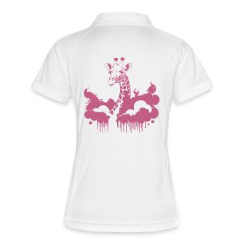 Cool Giraffe – Street Art Animal Motif - Polo respirant Femme - blanc/marine - Dos