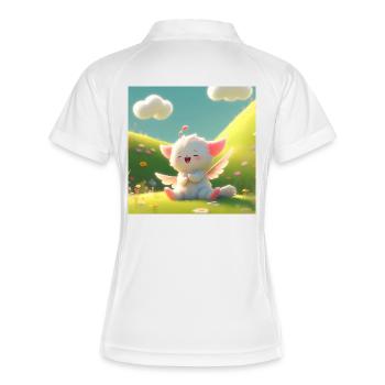 Design  - Women's Polo breathable - white/navy - Back