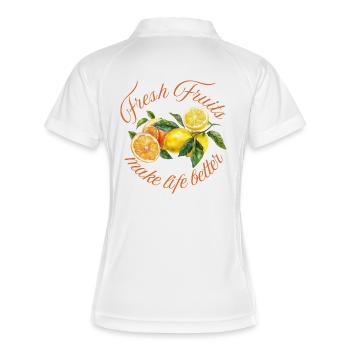 Lemon - Frauen Polo atmungsaktiv - Weiß/Navy - Hinten