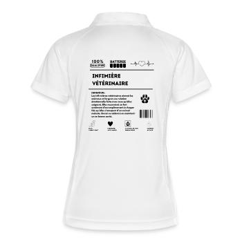 ASV_chien_chat_-1- - Frauen Polo atmungsaktiv - Weiß/Navy - Hinten