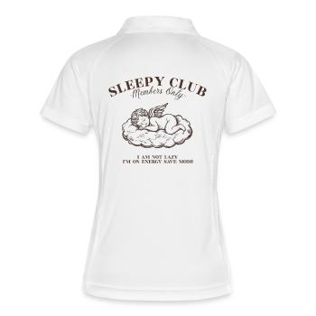 Sleepy Angels Club – Vintage Cherub Shirt - Frauen Polo atmungsaktiv - Weiß/Navy - Hinten