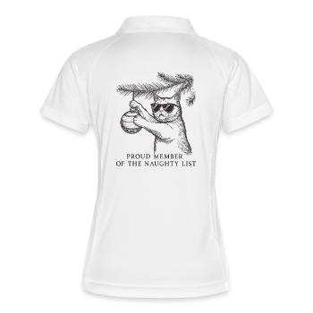 Chat coquin – T-shirt de Noël vintage - Polo respirant Femme - blanc/marine - Dos