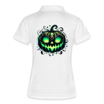 Tourbillon de citrouille néon Halloween - Polo respirant Femme - blanc/marine - Dos