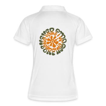 Never Stop Surfing/ Groovy Floral Mandala - Women's Polo breathable - white/navy - Back