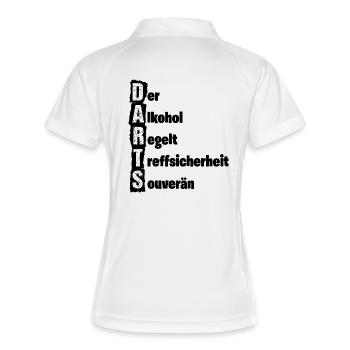 Dart,Darts,Alkohol-Regelt - Frauen Polo atmungsaktiv - Weiß/Navy - Hinten