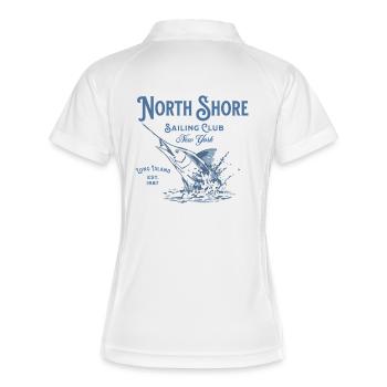 North Shore Segelclub New York - Frauen Polo atmungsaktiv - Weiß/Navy - Hinten