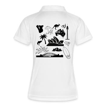 Sydney in symbols - Frauen Polo atmungsaktiv - Weiß/Navy - Hinten