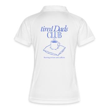 Tired Dads Club Kaffee - Frauen Polo atmungsaktiv - Weiß/Navy - Hinten
