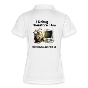 Retro Scholar sur Coding Console - fond clair - Polo respirant Femme - blanc/marine - Dos