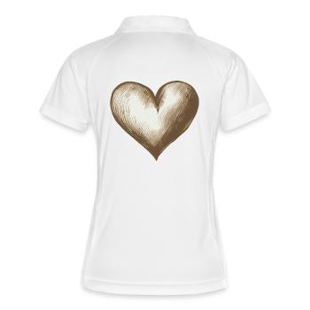 Sepia Sketch Heart - Women's Polo breathable - white/navy - Back