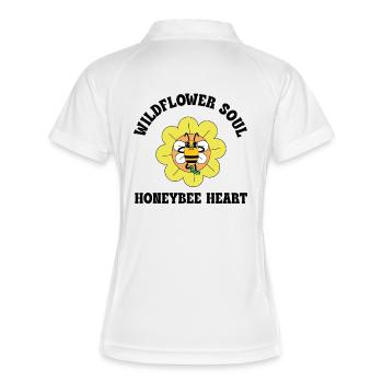 Wildflower Soul – Honeybee Heart Saying - Women's Polo breathable - white/navy - Back