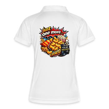 Erdnussflips Pop Art Filmabend spannende Serien - Frauen Polo atmungsaktiv - Weiß/Navy - Hinten