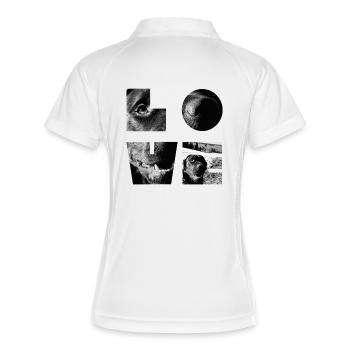 Black and White Dog Mosaic - Women's Polo breathable - white/navy - Back
