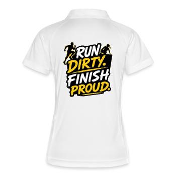 Design de coureur OCR Run Dirty Finish Proud - Polo respirant Femme - blanc/marine - Dos