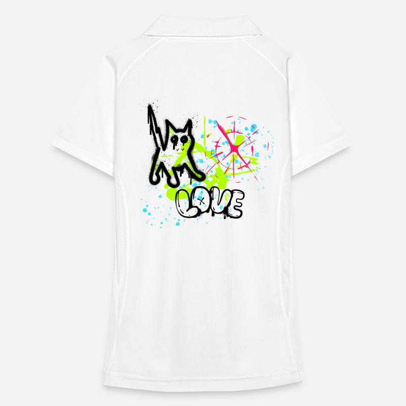 Neon Graffiti Splatter Pattern Women's Polo breathable