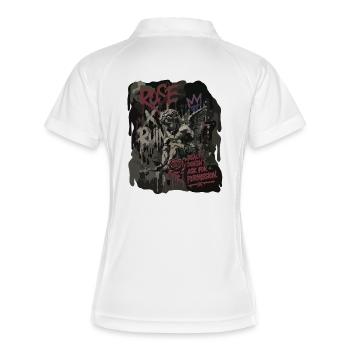 Rose x Ruin - Broken Saint - Frauen Polo atmungsaktiv - Weiß/Navy - Hinten