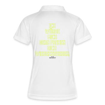 Ich Würde Mich Gern Freuen Wiedersehen - Frauen Polo atmungsaktiv - Weiß/Navy - Hinten