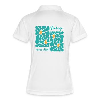 Vintage Never Dies Floral Design - Polo respirant Femme - blanc/marine - Dos