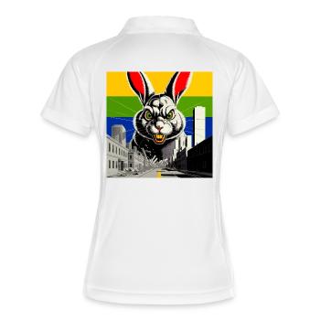 La rage du lapin monstre - Polo respirant Femme - blanc/marine - Dos