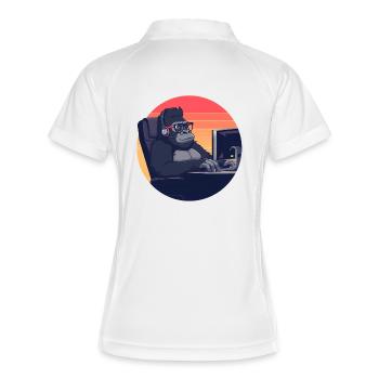 Back IT Nerd Gorilla PC Workplace - Polo respirant Femme - blanc/marine - Dos
