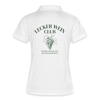 Lecker Wein Club Weinliebhaber Design Geschenk - Frauen Polo atmungsaktiv - Weiß/Navy - Hinten