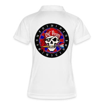 Crâne Pirate sur Dartboard - Polo respirant Femme - blanc/marine - Dos