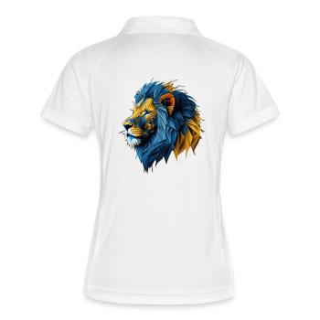 Blue-Gold Polygon Lion - Women's Polo breathable - white/navy - Back