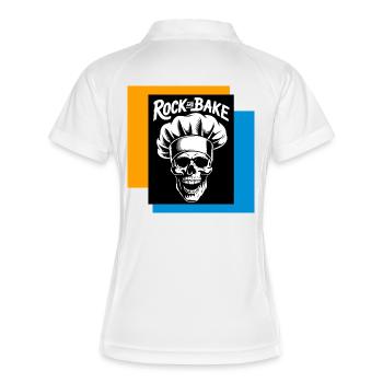 Cuisinier de crânes de roche et pâtisserie - Polo respirant Femme - blanc/marine - Dos