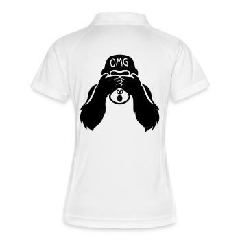 Witziger Affe  - Gorilla OMG Lehrer - Frauen Polo atmungsaktiv - Weiß/Navy - Hinten