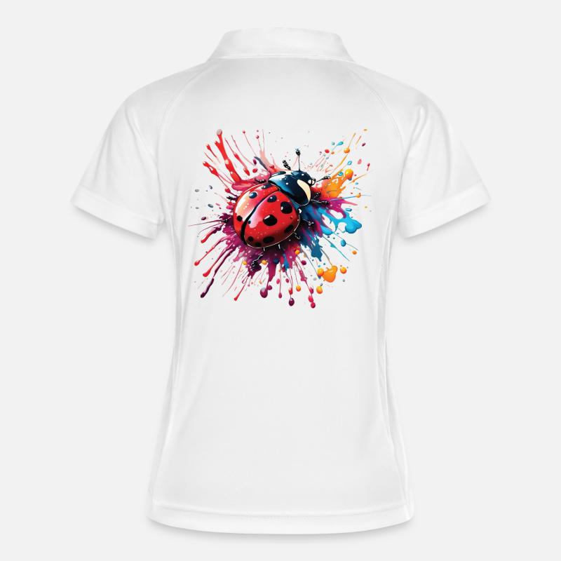 Conception de coccinelle colorée, pas de texte - Polo respirant Femme - blanc/marine