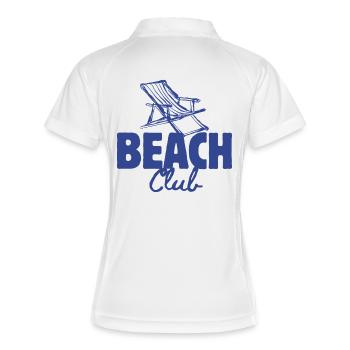 Urlaub, Urlaub am Meer - Frauen Polo atmungsaktiv - Weiß/Navy - Hinten