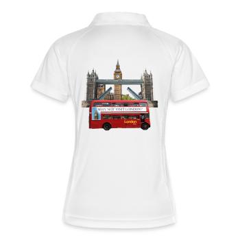 Collage de monuments de Londres - Polo respirant Femme - blanc/marine - Dos