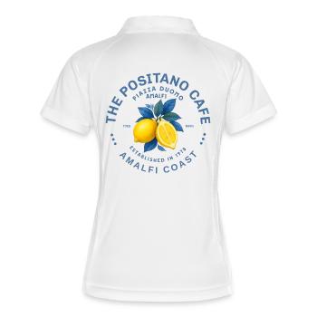 Amalfi coast Citron et Feuilles Vibrantes - Polo respirant Femme - blanc/marine - Dos