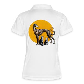 Galgo & Cats Street Art - Rough - Women's Polo breathable - white/navy - Back